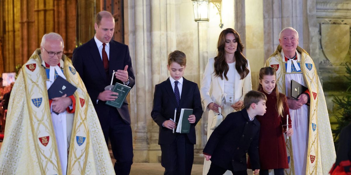 Cheeky Prince Louis causes mischief at Kate's carol concert as he blows ...