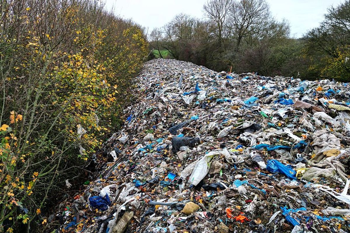 The rubbish was dumped near the river in Oxfordshire