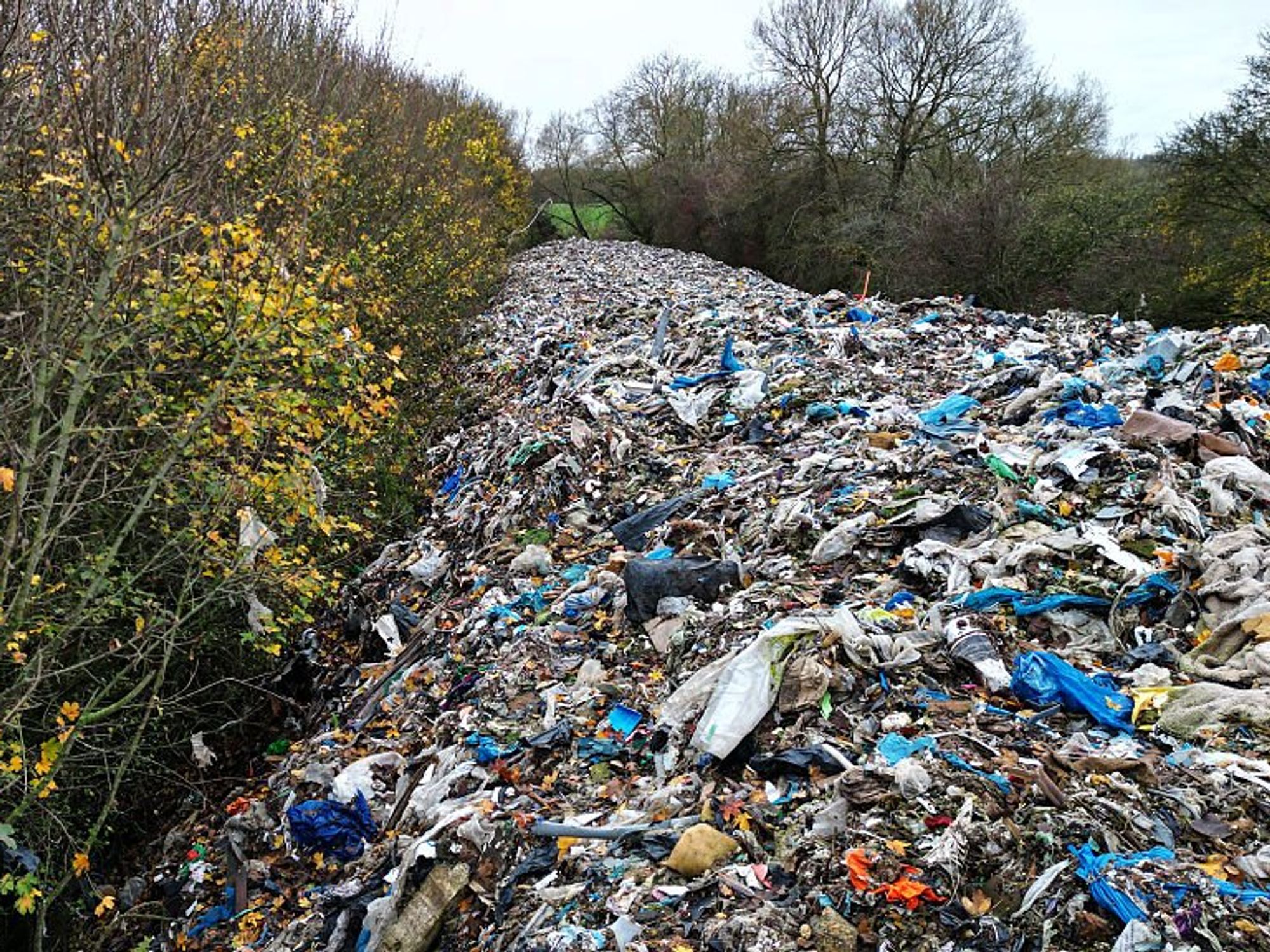 The rubbish was dumped near the river in Oxfordshire