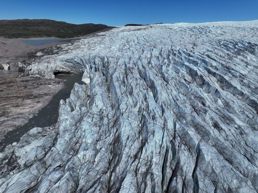 The Russell Glacier descends from the Greenland Ice Sheet on July 12, 2024