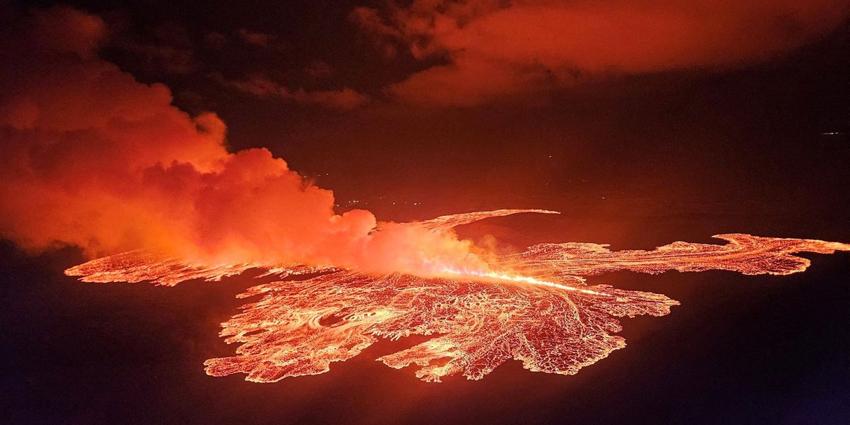 NextImg:Iceland volcano erupts for seventh time this year as lava spews out and tourists forced to evacuate