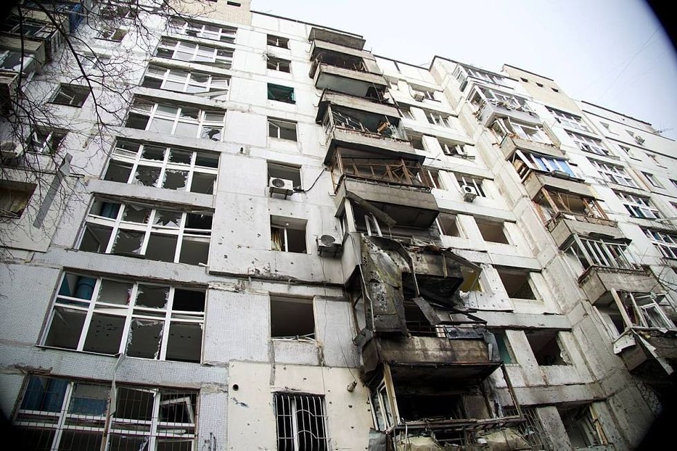 The scene after a Russian drone attack on Dnipropetrovsk region of Ukraine