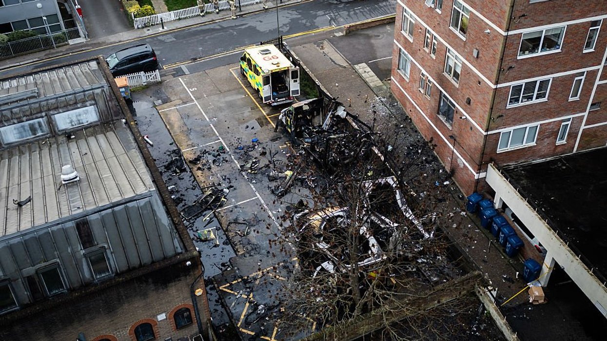 The scene from the car park in Golders Green