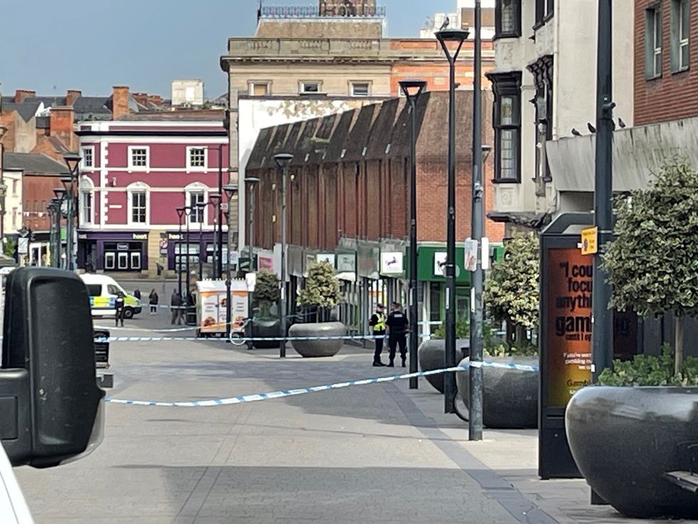 The scene in St Peter's Street, Derby following the incident\u200b