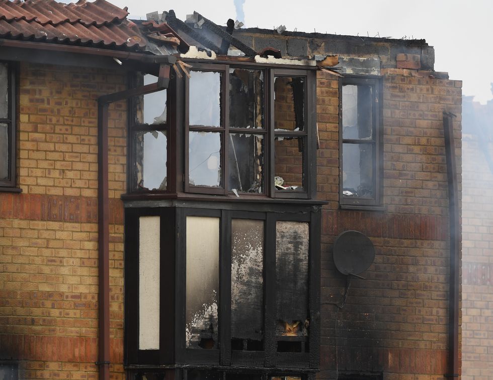 The scene of the explosion at Redwood Grove, Bedford