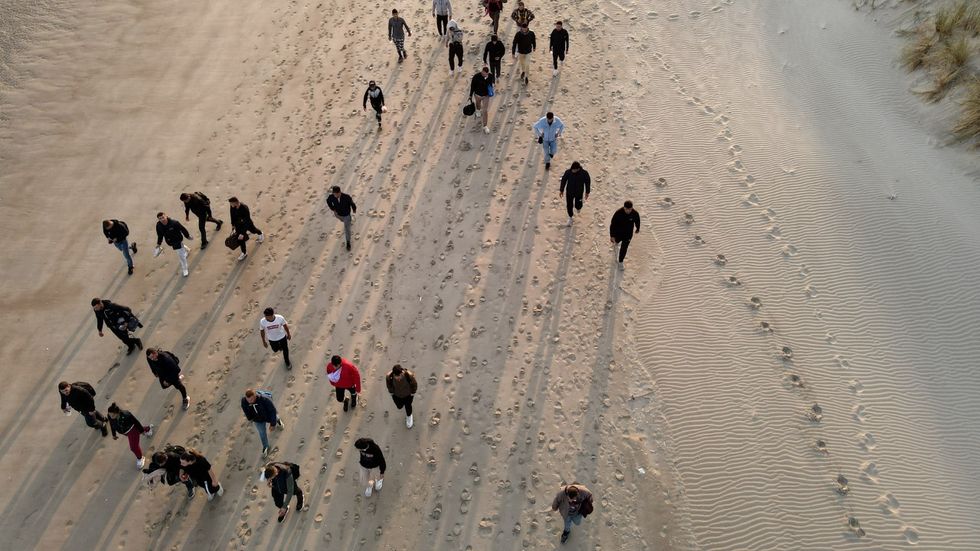The scene on the beach at Gravelines