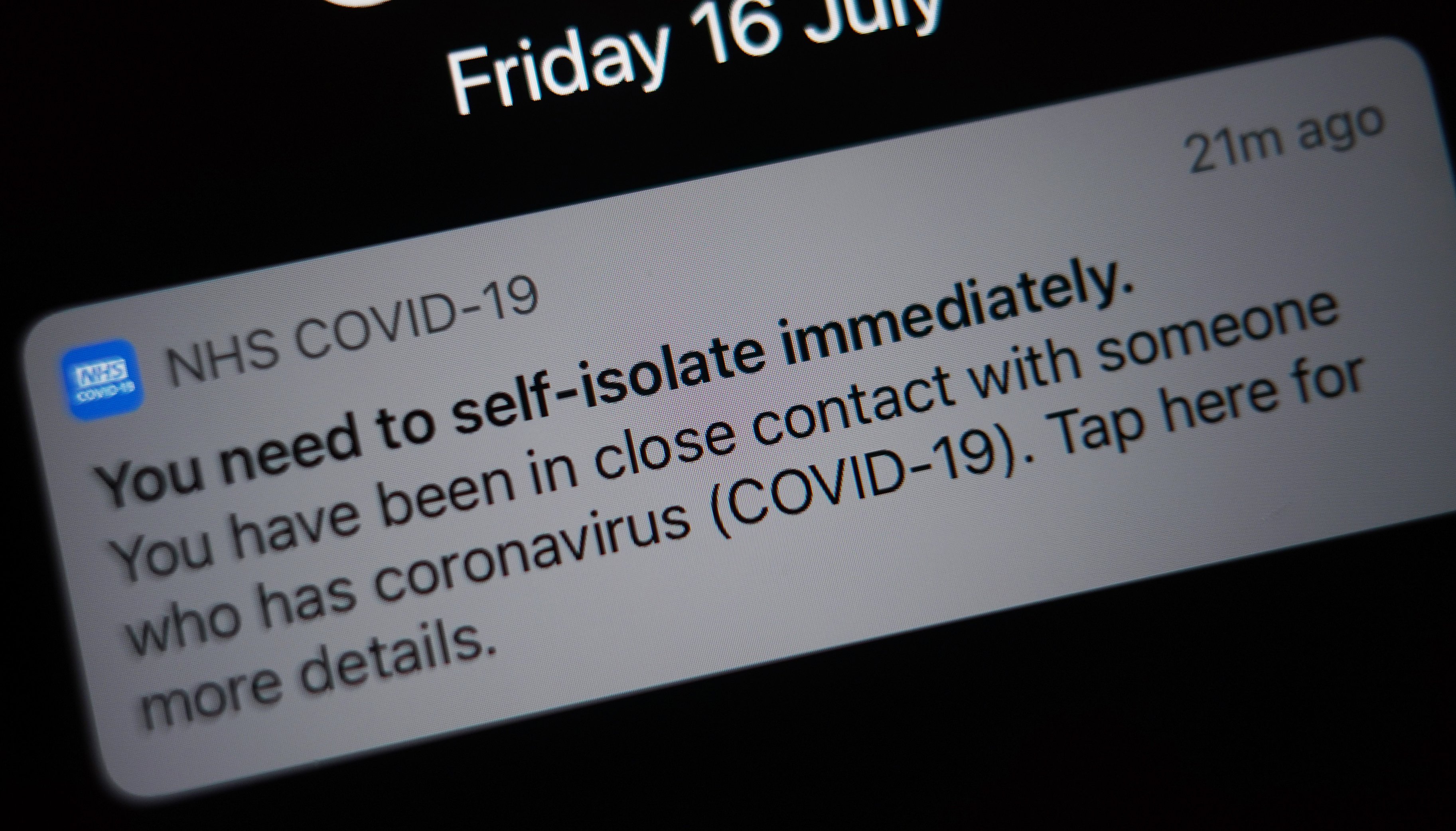 The sensitivity of the app remains the same, but instead of checking contacts for five days before a positive test, the app will only go back two days.