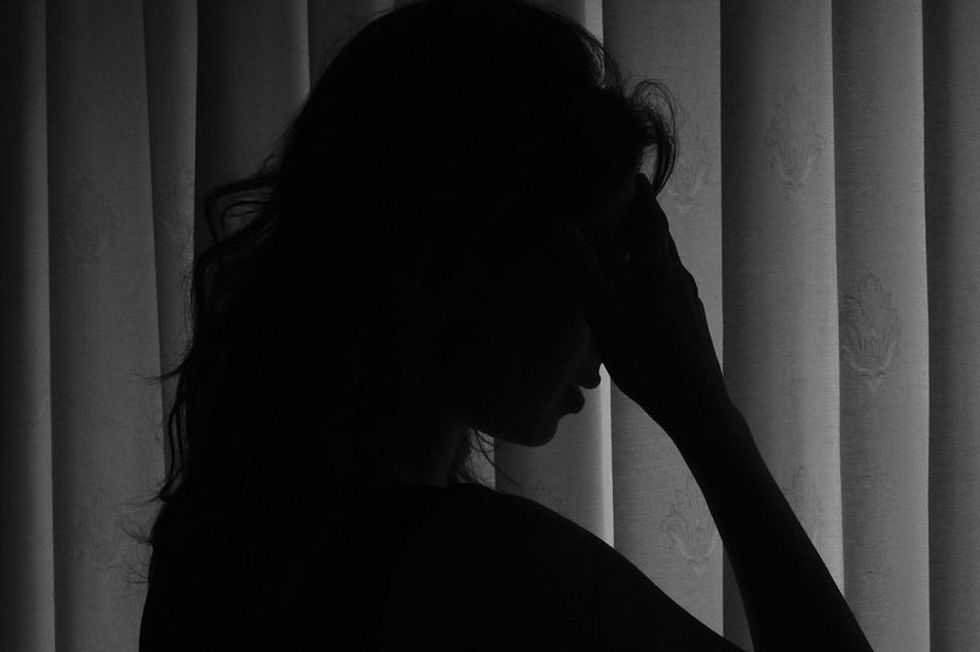 The silhouette of a woman