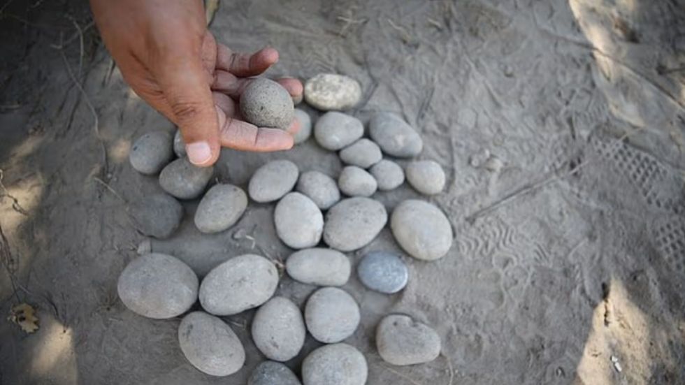 The sling stones suggest there was 'intense fighting'\u200b