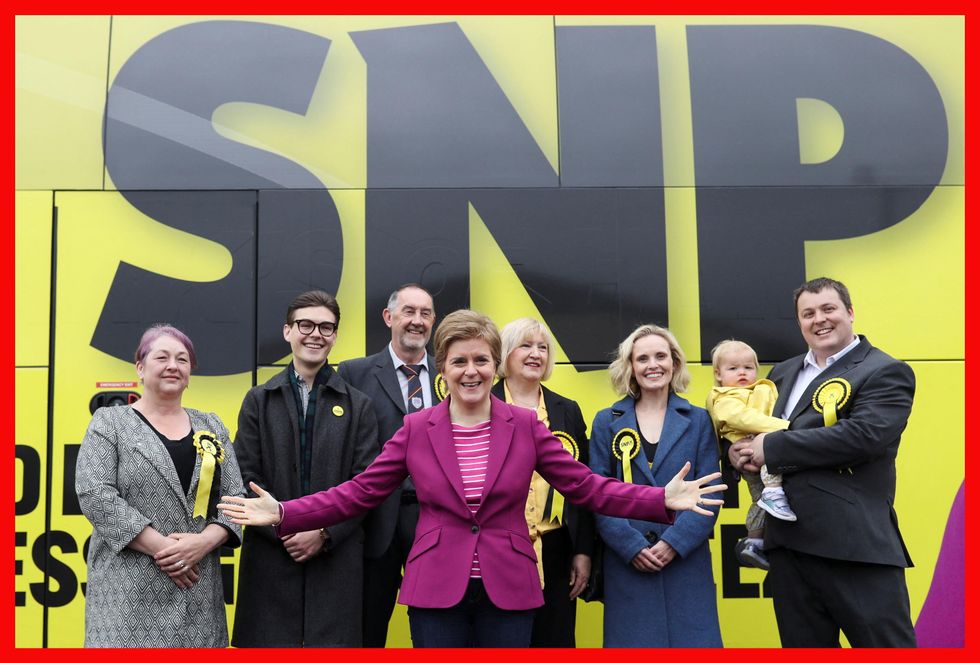 The SNP leader addressed crowds in Edinburgh today