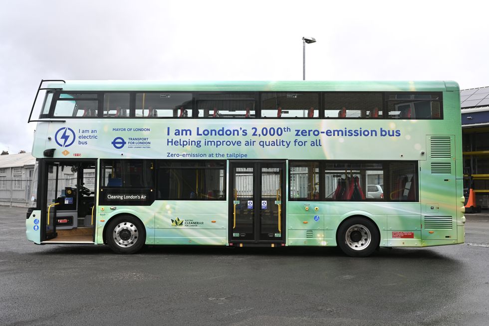The specially wrapped 2,000th zero emission TfL bus
