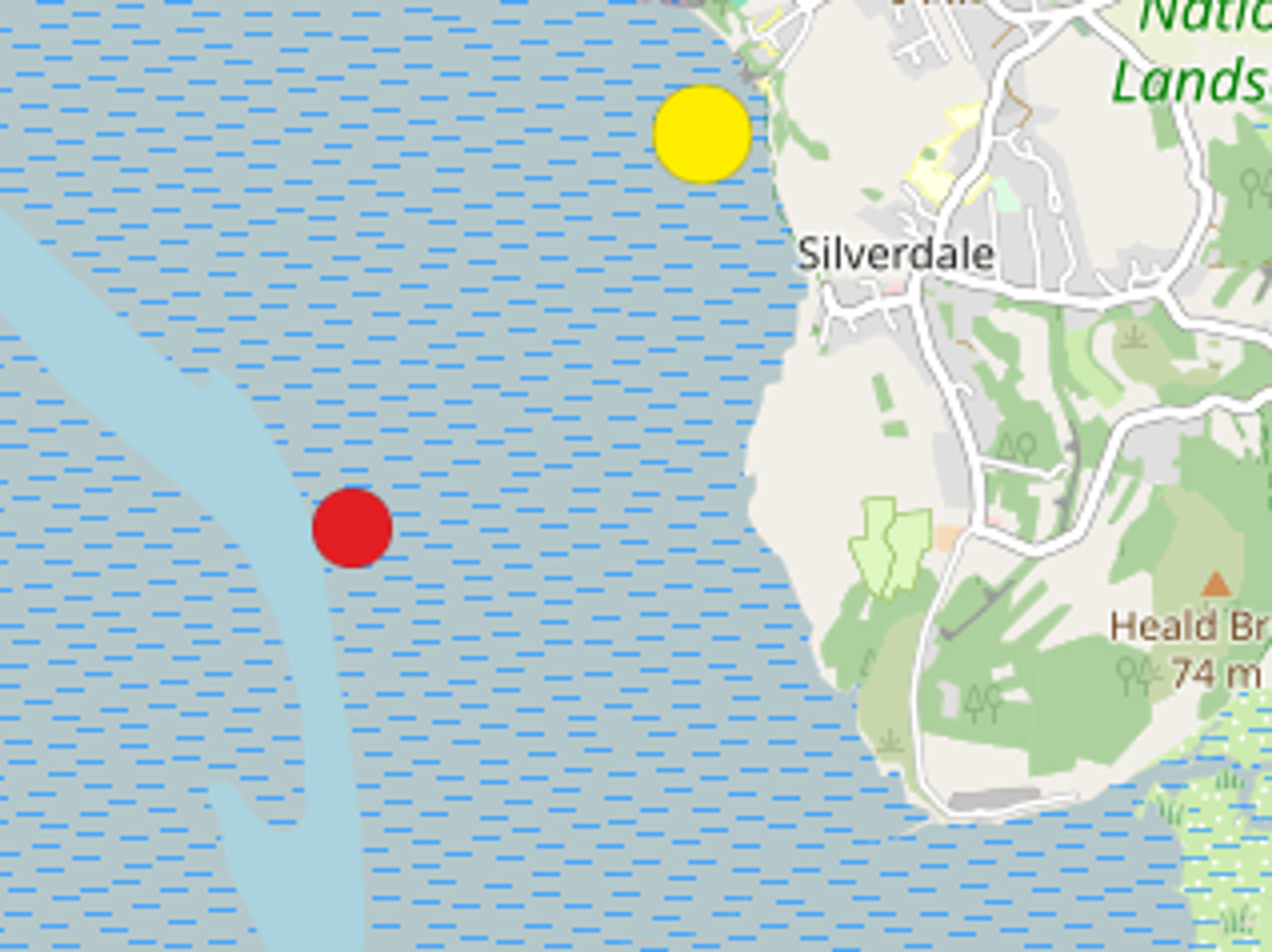 The spot of the second quake