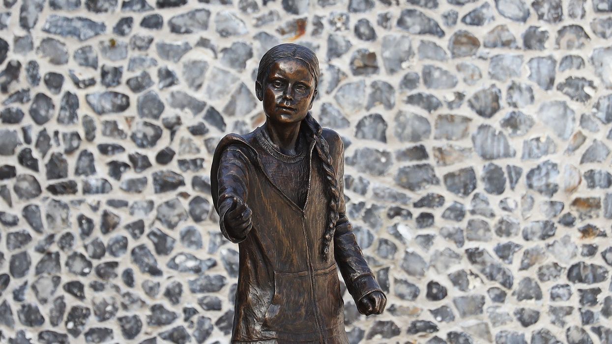 The statue of climate change activist Greta Thunberg was installed outside the University of Winchester's West Down Centre