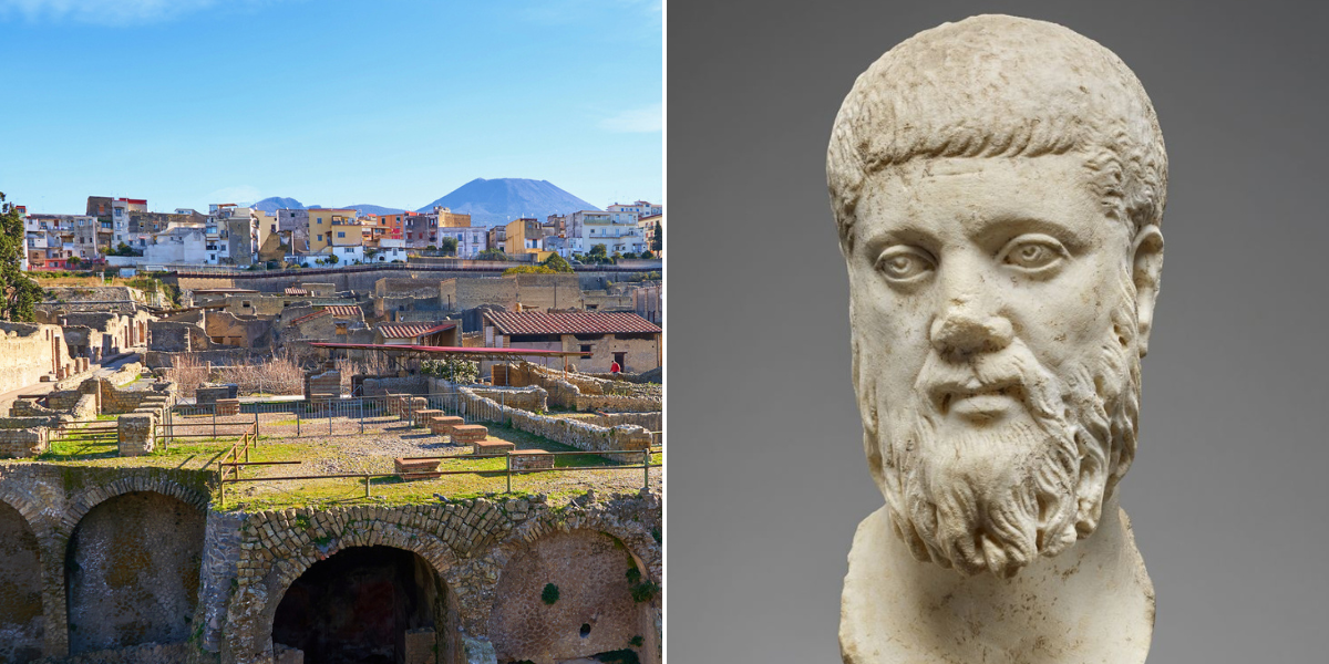 NextImg:Plato's grave location revealed as infrared and x-ray scanners used to read ancient papyrus inscriptions burnt during Vesuvius eruption