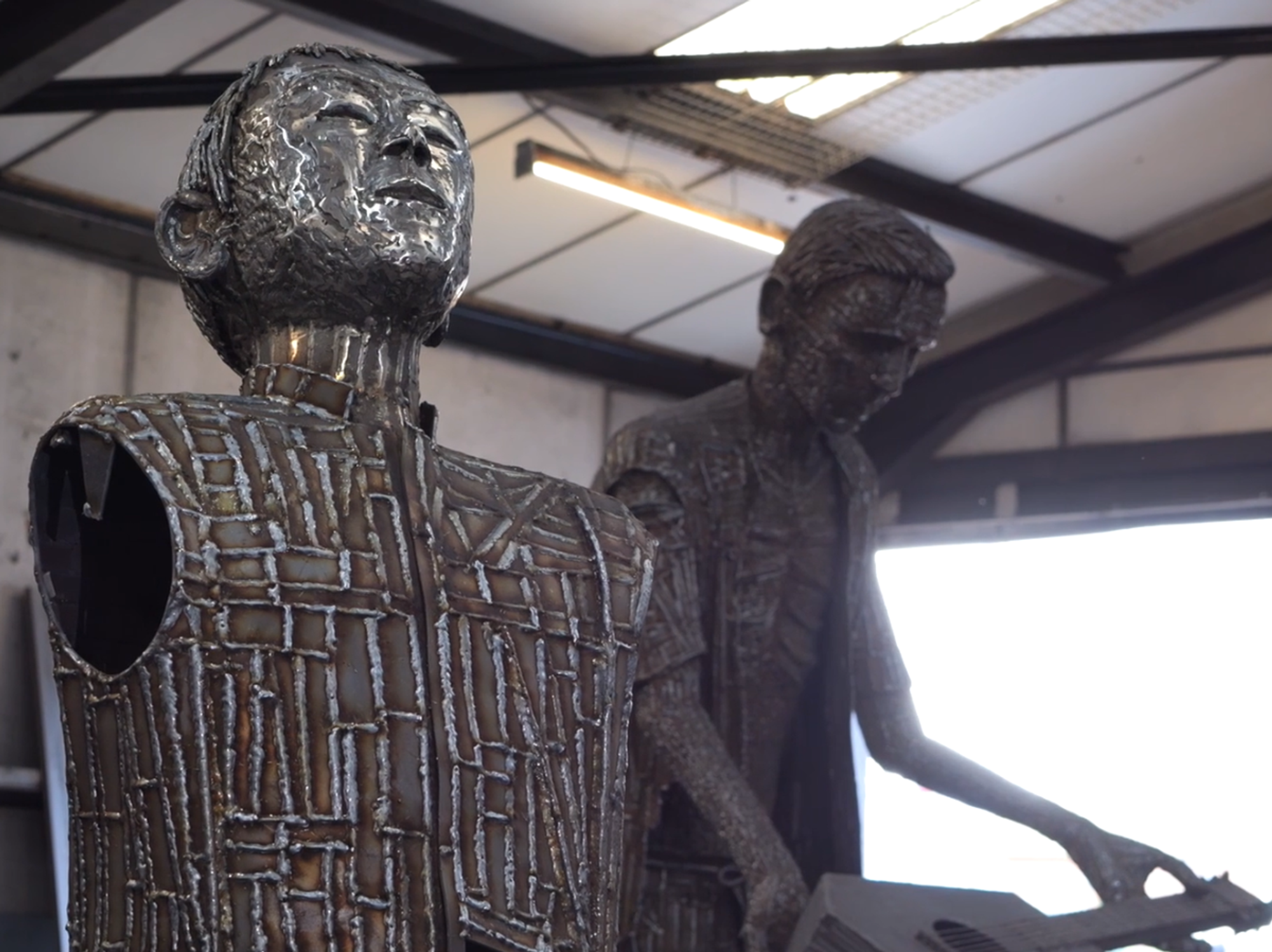 The statues in the process of being made