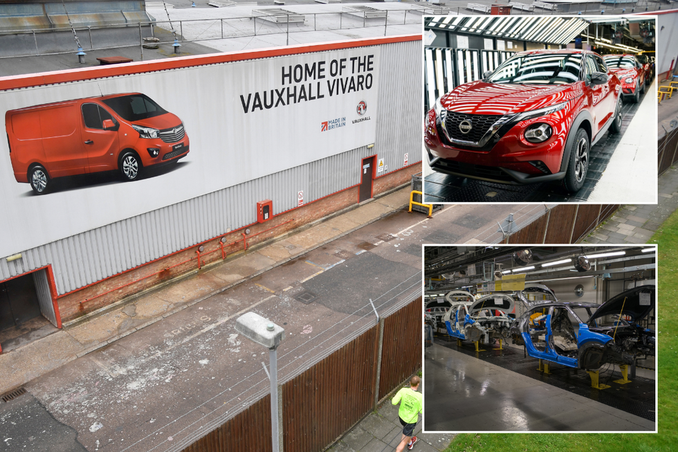 The Stellantis Luton factory, Nissan production line and a car factory