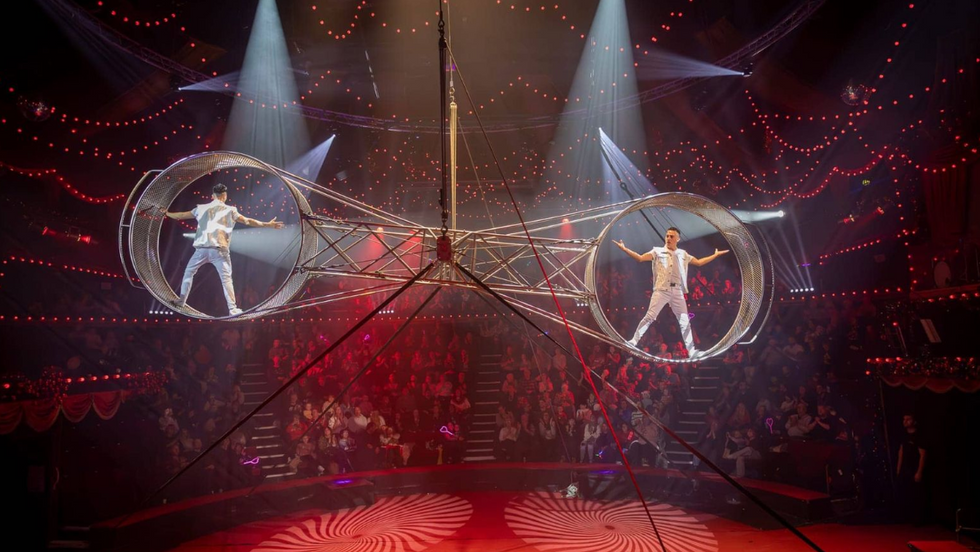 The stunt being performed earlier in the week