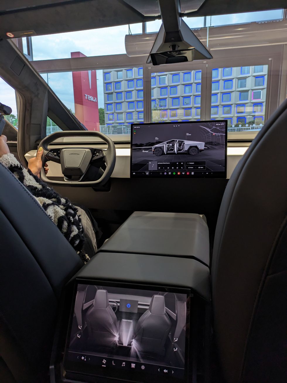 The Tesla Cybertruck interior