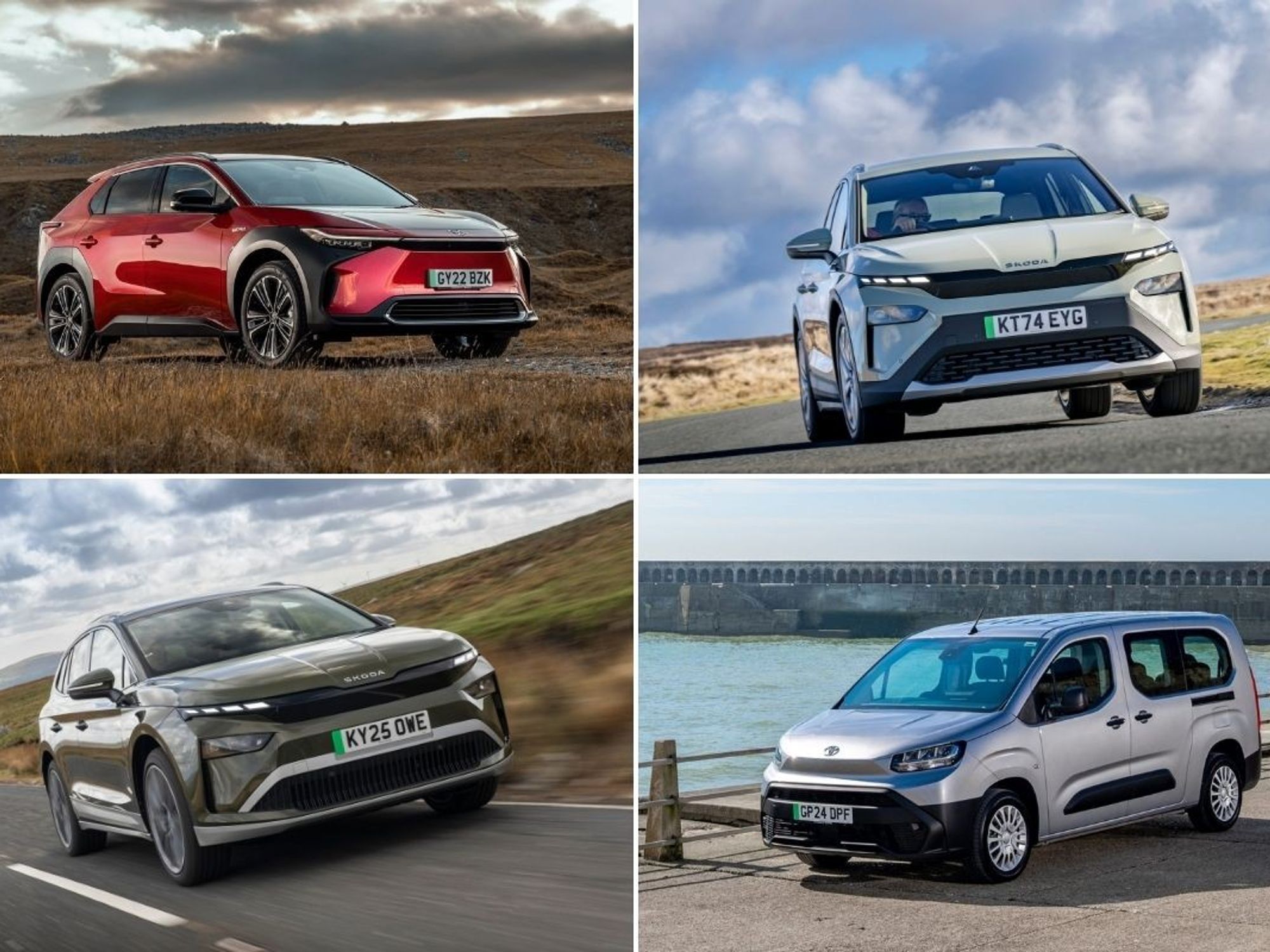 The Toyota bZ4X, Skoda Elroq, Toyota Proace City Verso and the Skoda Enyaq