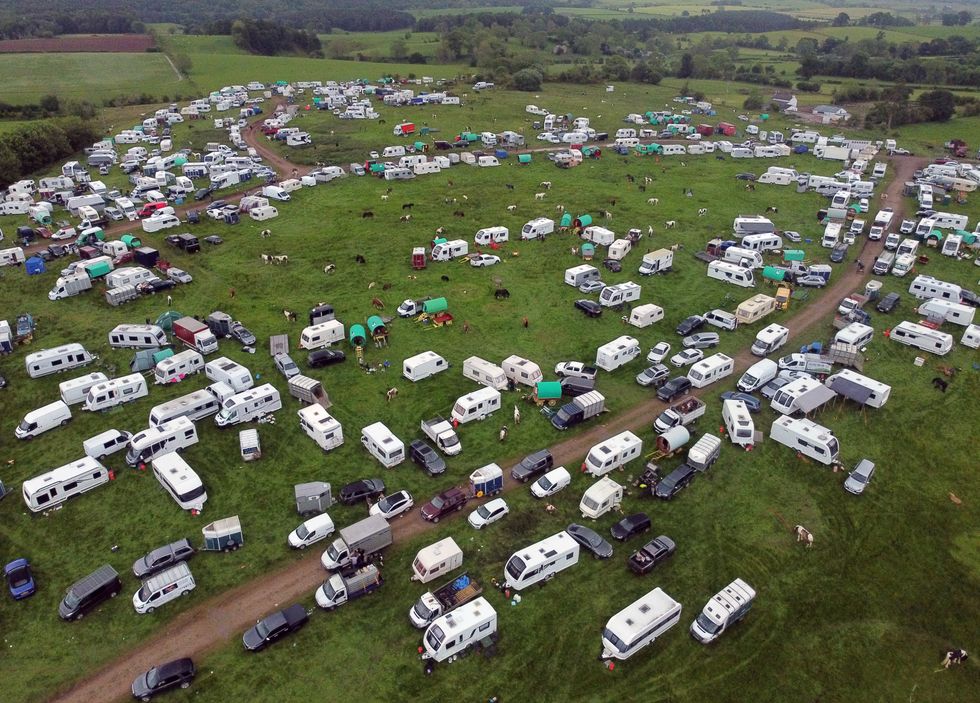 The travellers site at the Appleby Horse Fair, the annual gathering of gypsies and travellers in Appleby, Cumbria. Picture date: Thursday June 9, 2022. Photo credit should read: Owen Humphreys/PA Wire