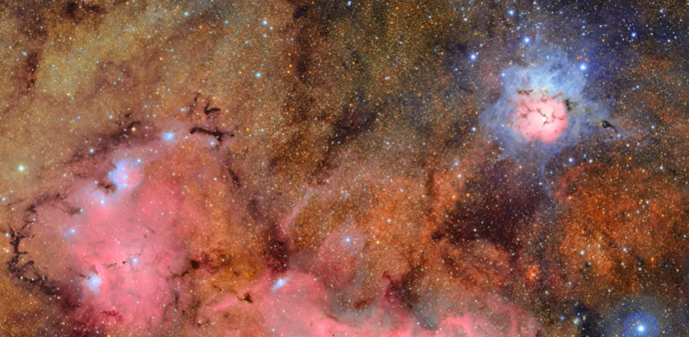 The Trifid and Lagoon nebulae