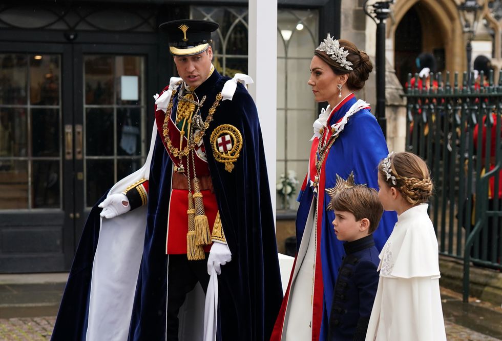 The trio also entered Westminster Abbey alongside father Prince William
