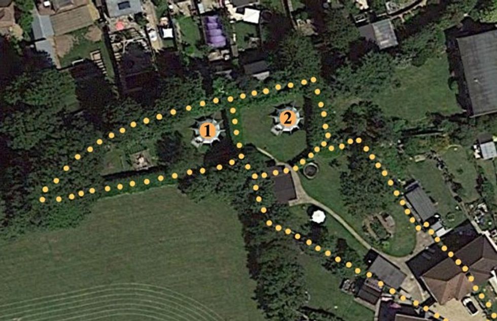 The two tents are located at the rear of a property in Lymington
