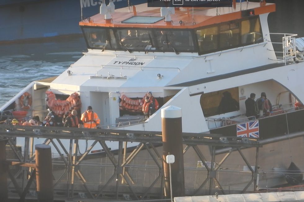 The Typhoon arrives at Dover Harbour