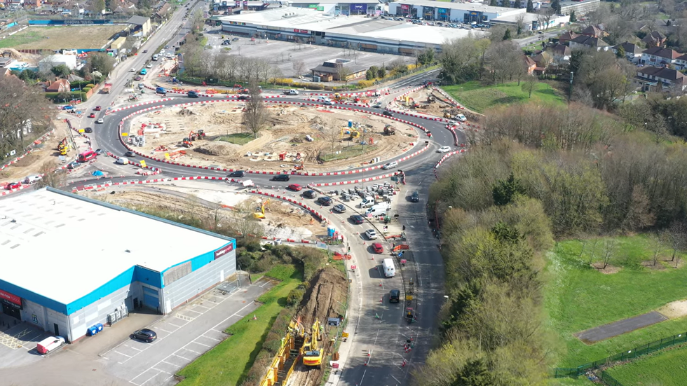 The \u00a320million roundabout in April 2023