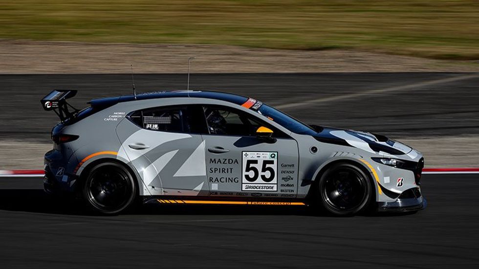 The \u200bMazda Spirit Racing Mazda3 was tested during the Super Taikyu Endurance racing series in Japan