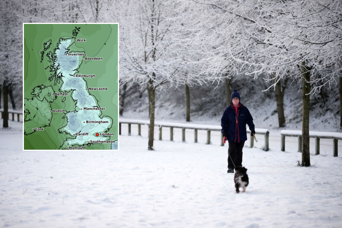 The UK could be hit with freezing rain over the weekend
