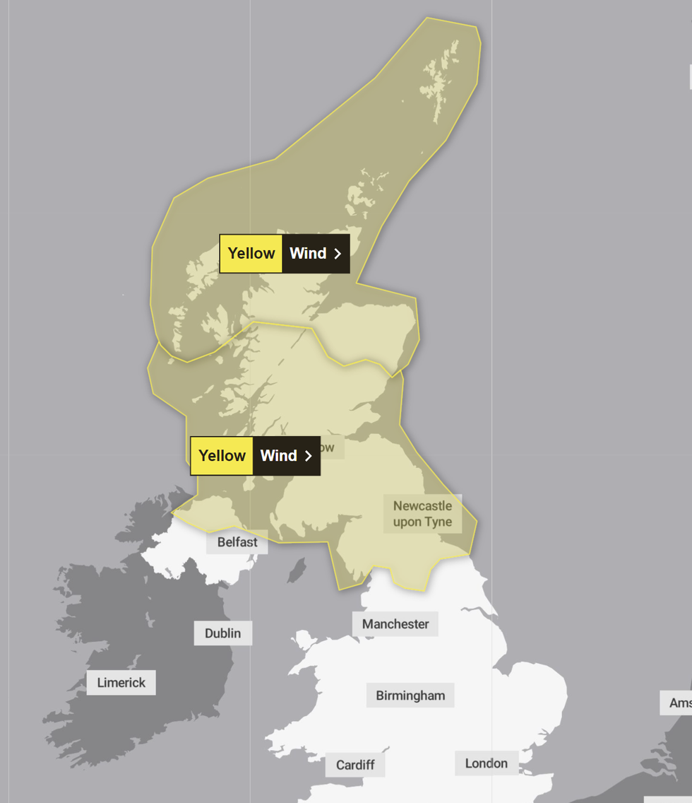The UK is facing two wind warnings today