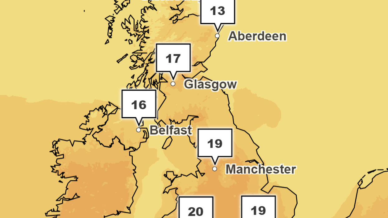 The UK is set to see temperatures exceed 20C