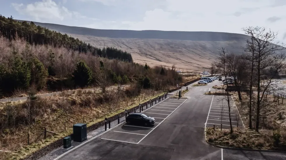 The UK's highest altitude EV charger is found at a Raw Charging site in Pen y Fan, Wales