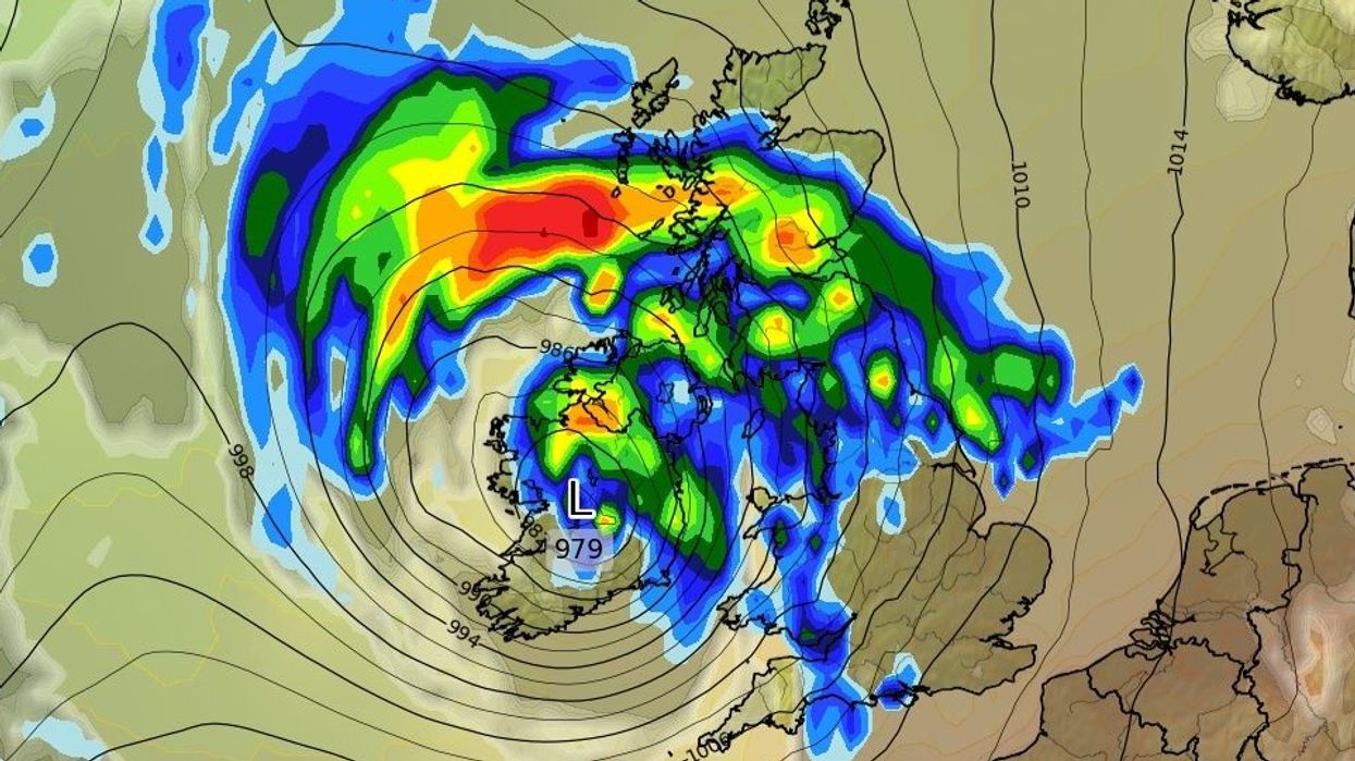 The UK will also see heavy downpours on Wednesday, WXCHARTS has suggested