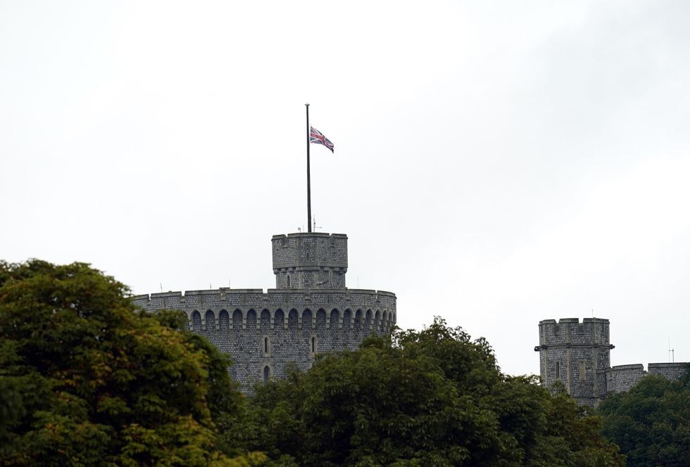 The Union flag is flown at half-mast at Windsor Castle