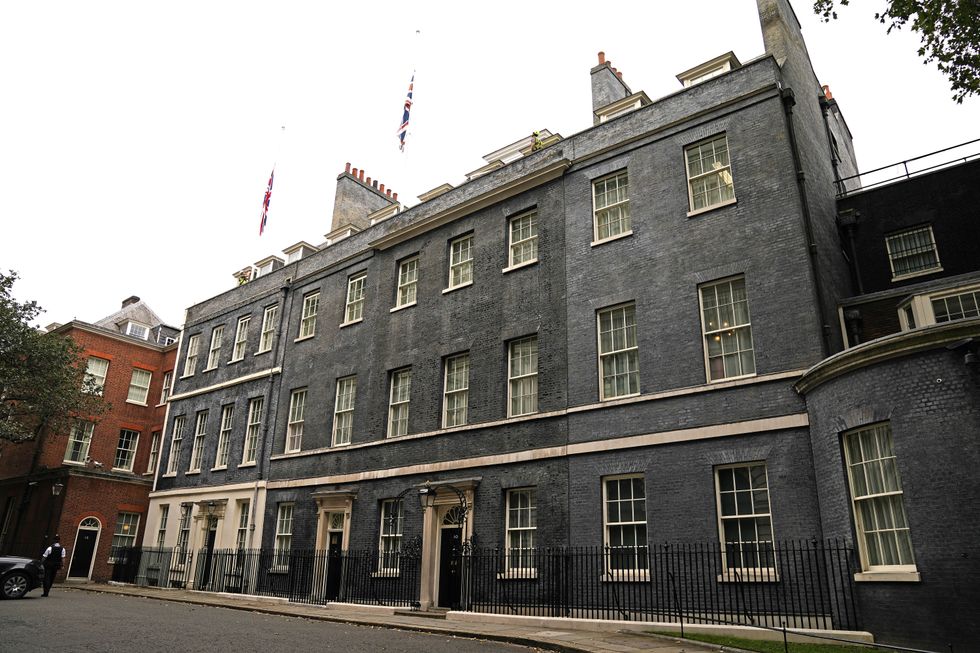 The Union flags above Downing Street lowered to half mast.