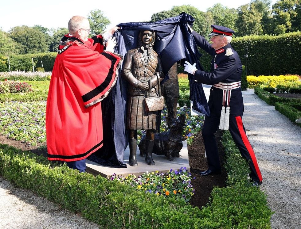 The unveiling of a new statue, created by artist Anto Brennan, to commemorate Queen Elizabeth II and installed in Antrim Castle Gardens\u200b
