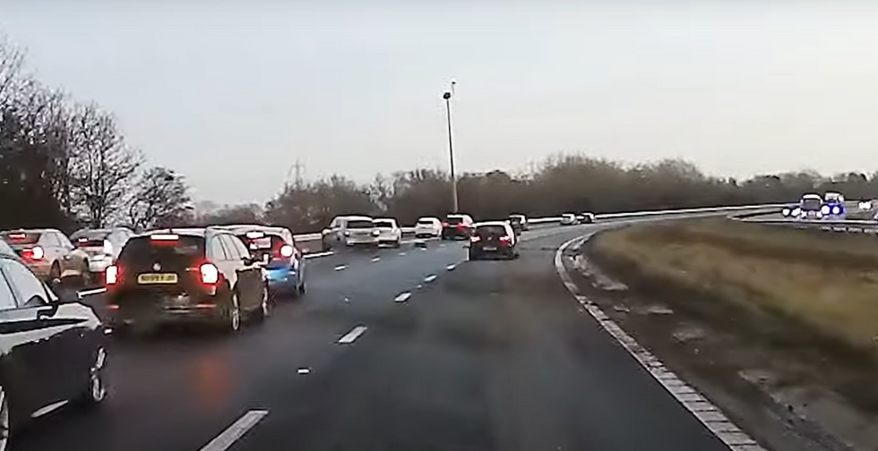 The vehicle hurtled towards the barrier