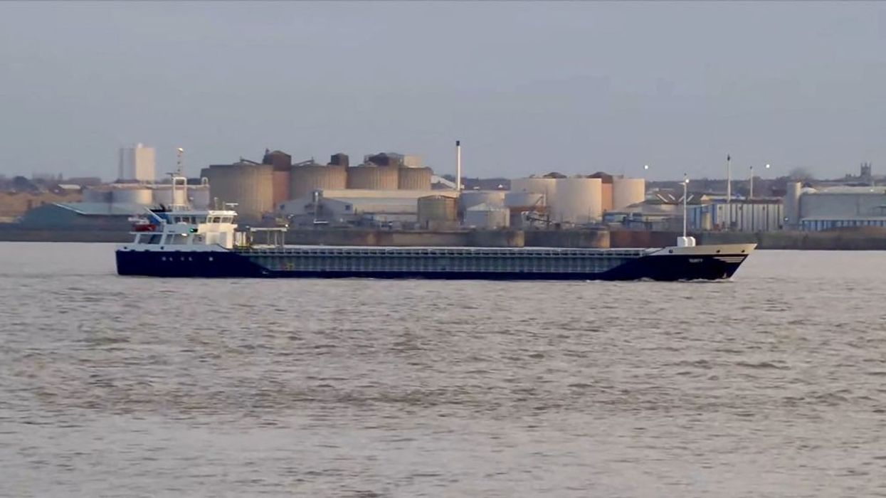 The Verity cargo ship in Hamburg, northern Germany