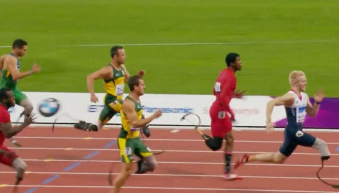 The video featured this scene of Oscar Pistorius