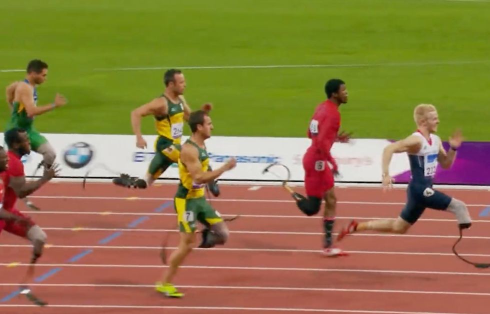 The video featured this scene of Oscar Pistorius