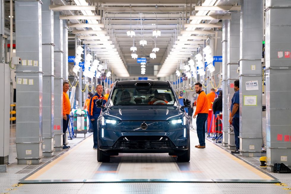 The Volvo EX90 in production