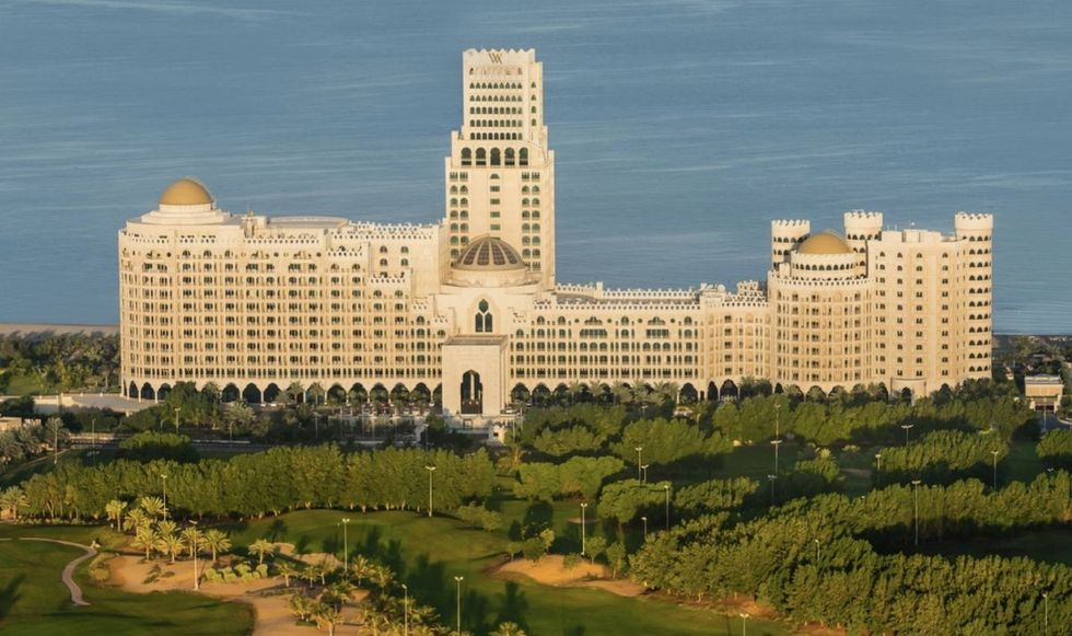 The Waldorf Astoria overlooks the Al Hamra Golf Club