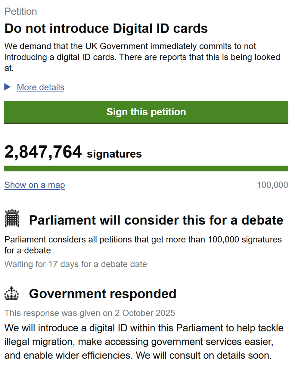 The warning about the impact on businesses comes after more than 2.8 million Britons signed a petition opposing Sir Keir's plan to introduce Digital ID