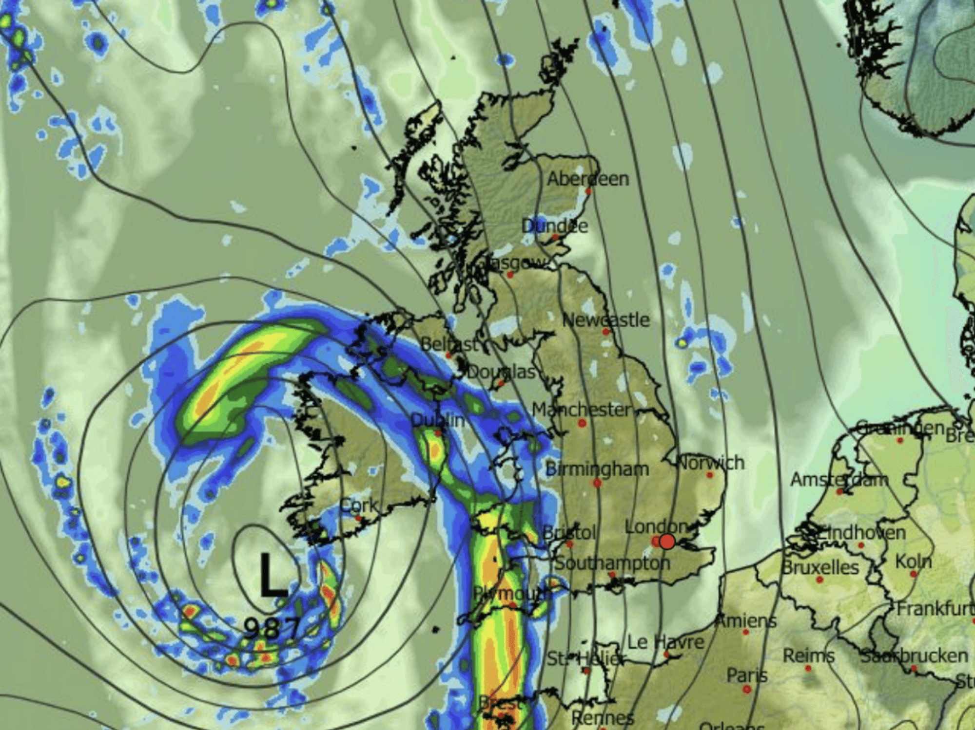 The west of Britain will be hit by more wind and rain