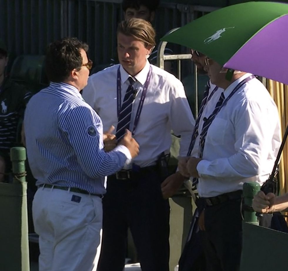 The Wimbledon match as security made their way to the court