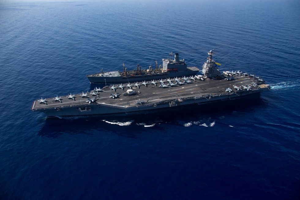 The world\u2019s largest aircraft carrier USS Gerald R. Ford arrives at Mediterranean Sea.
