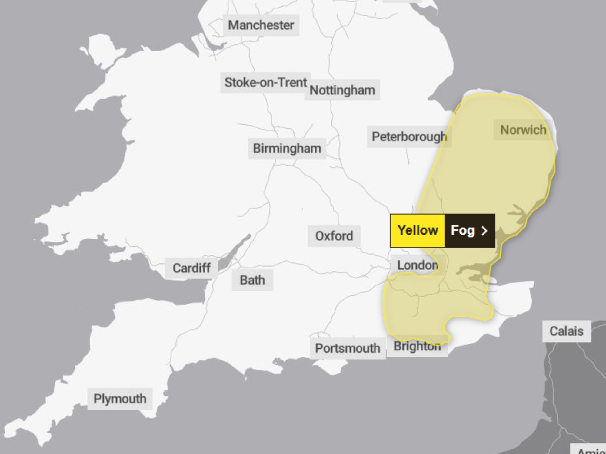 The yellow weather alert