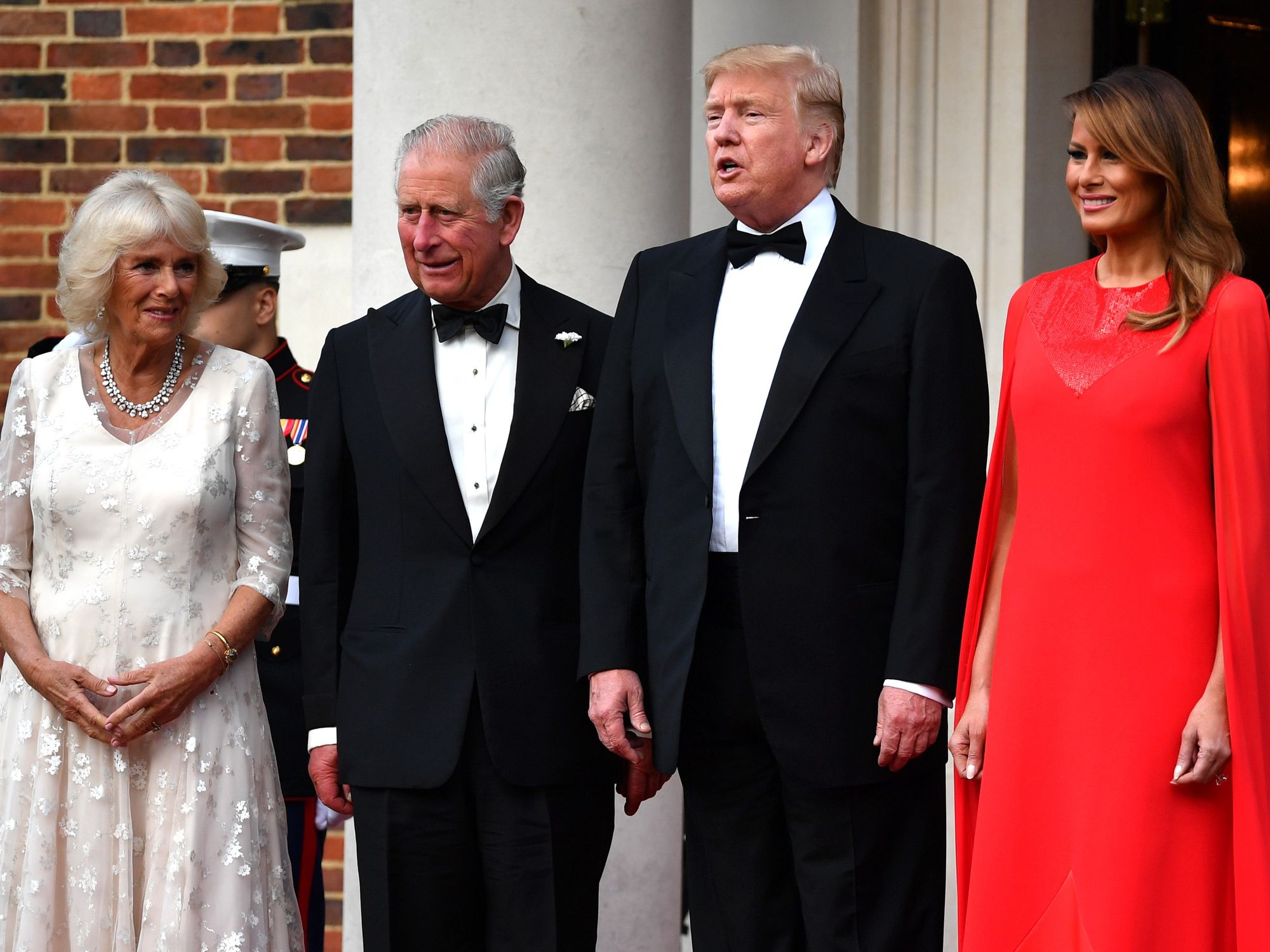 Then Prince Charles, Camilla, Donald Trump, Melania Trump